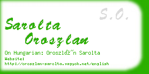 sarolta oroszlan business card